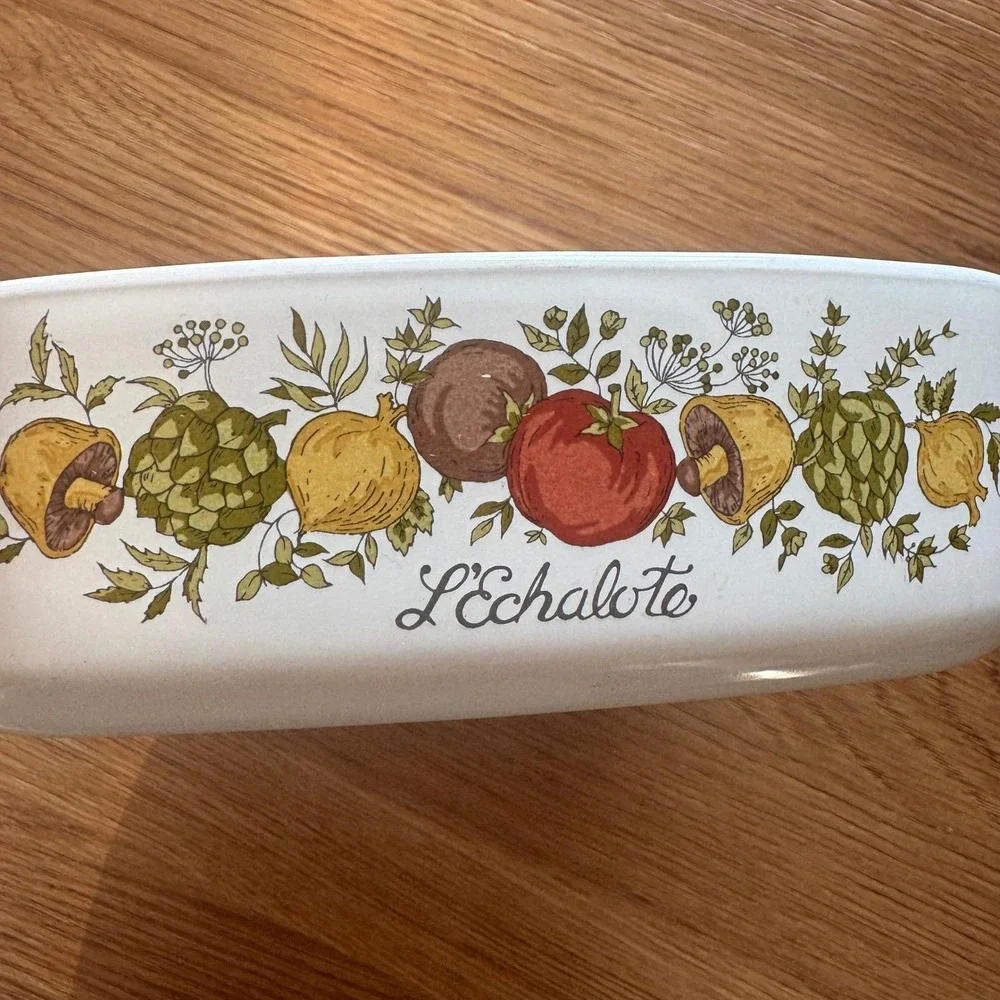 Corning Ware Spice of Life L'Echalote Casserole Dish A-1-B Square White 1 Quart